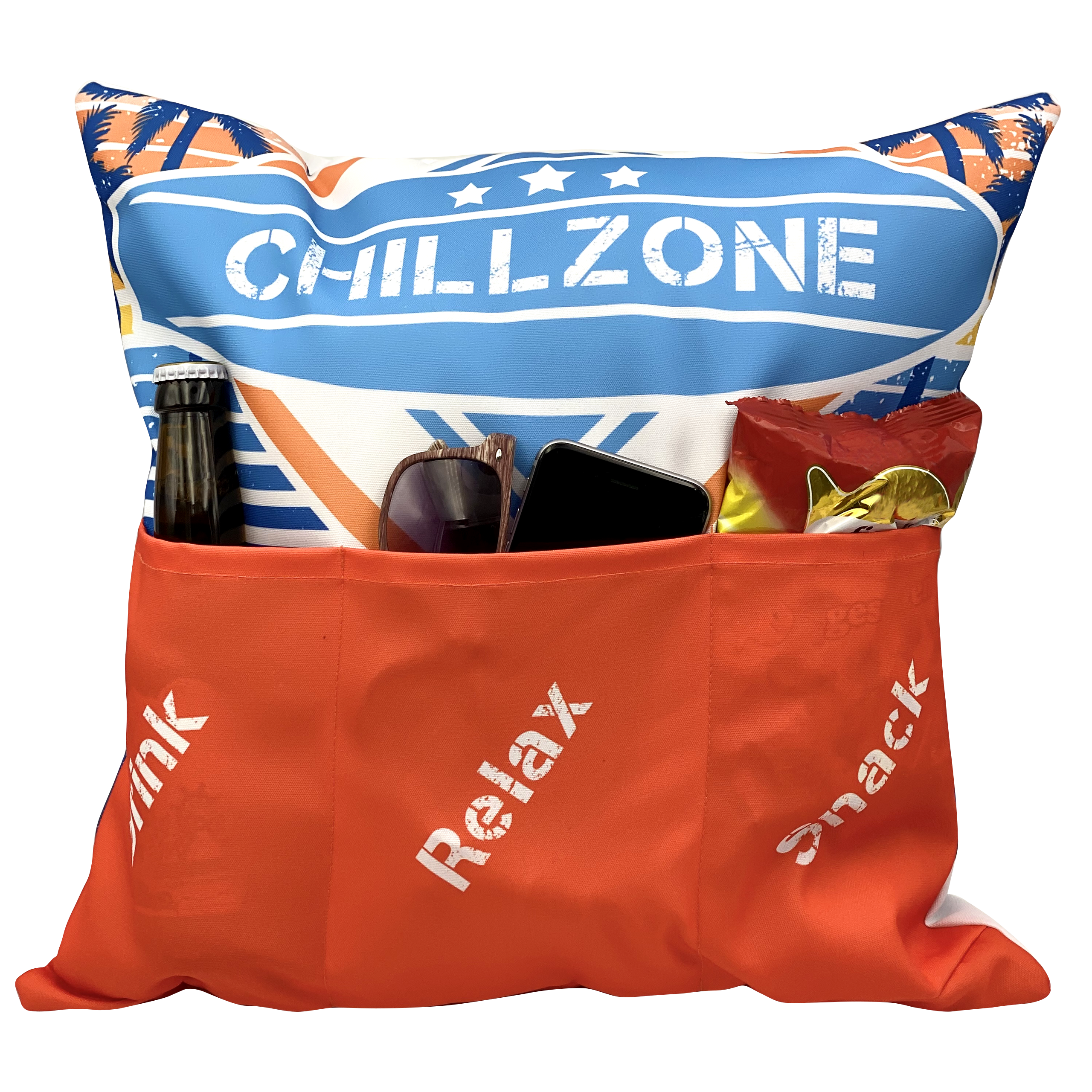 Sofahelden Outdoor Chillzone mit Taschen und Deko