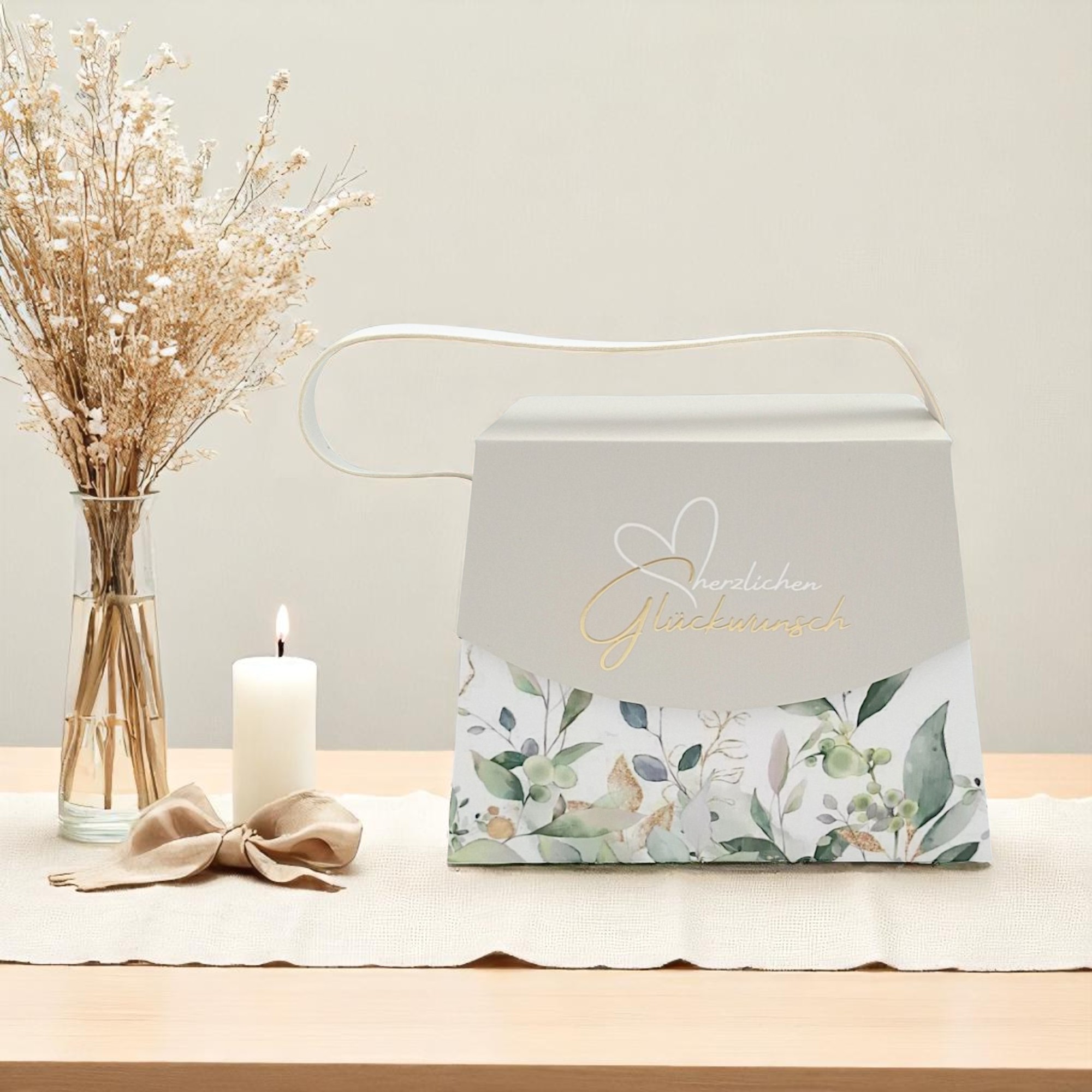 Handtaschen-Geschenkschachtel, Herzlichen Glückwunsch