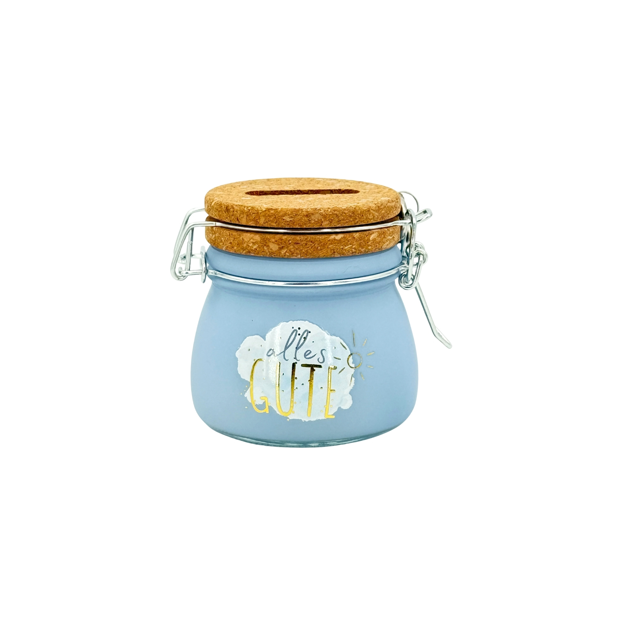 Sparglas MINI. pastell. "Alles Gute"