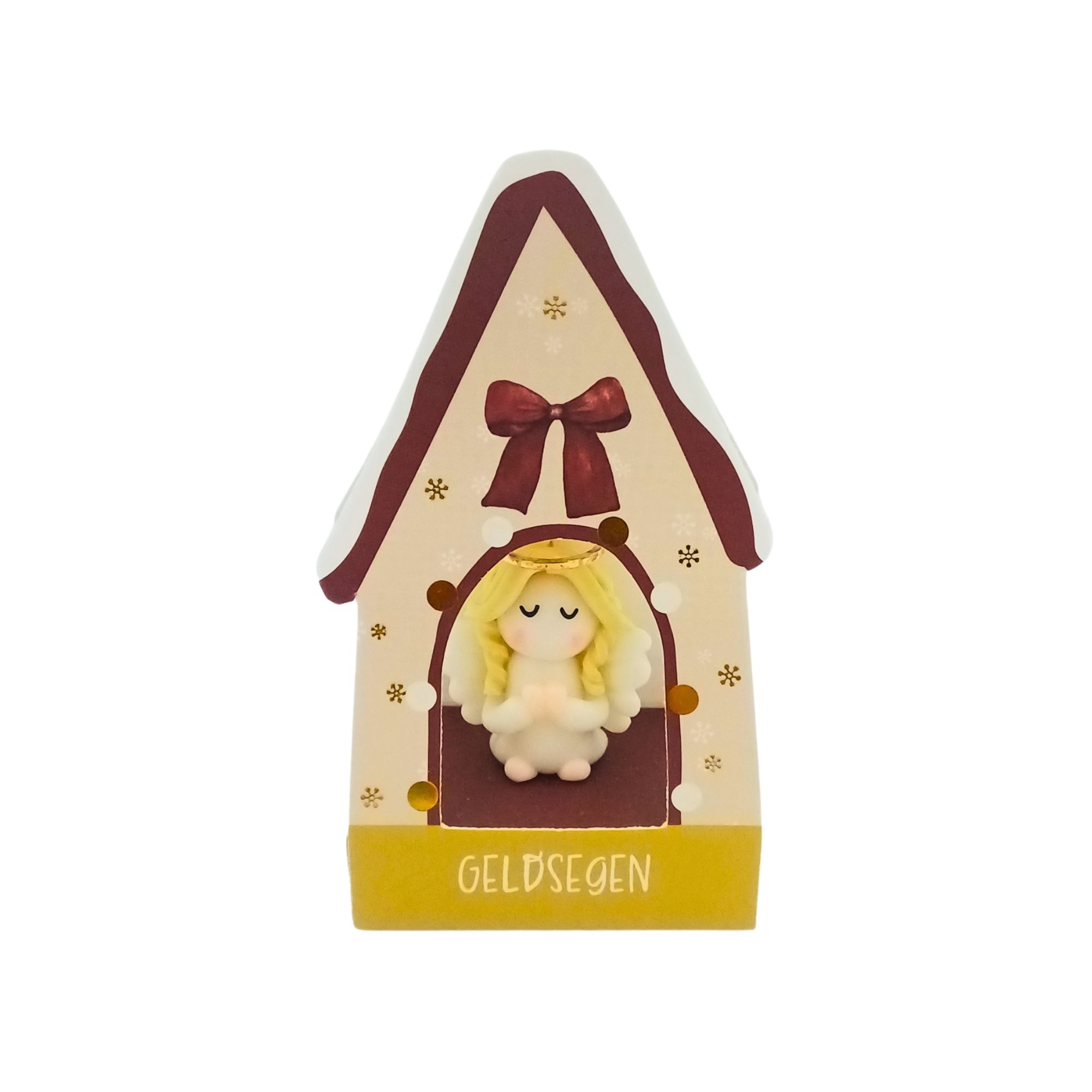 SET Weihnachts-Glücksbringer mit Häuschen, 24 Stk., 4-fach sort