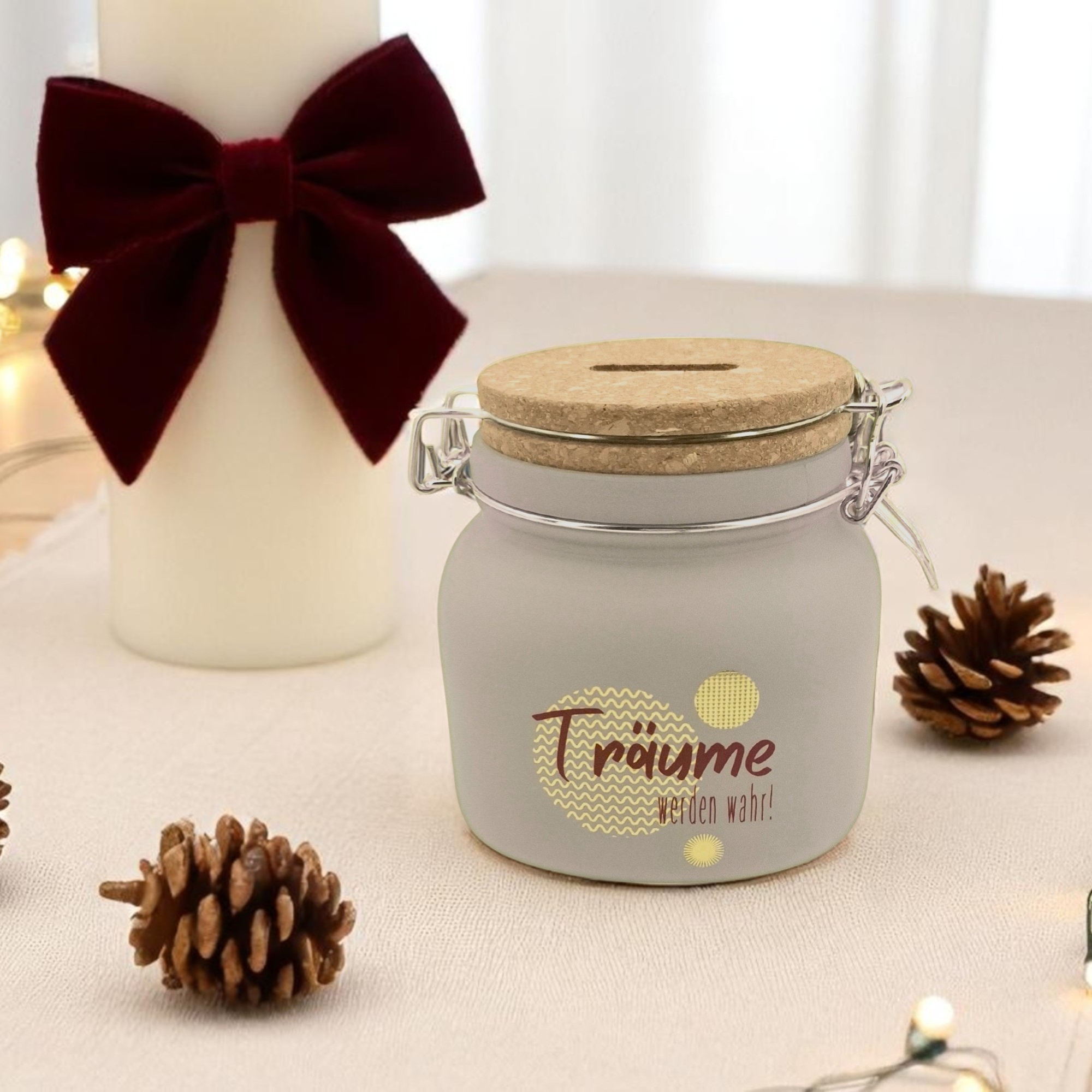 Sparglas "Träume werden wahr" creme