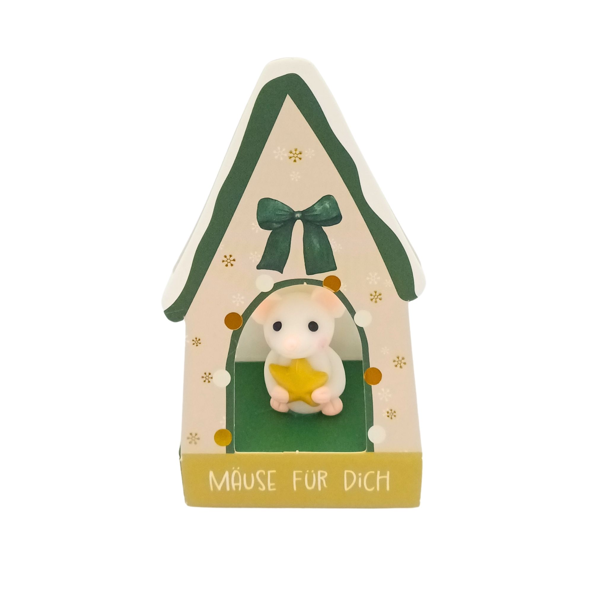 SET Weihnachts-Glücksbringer mit Häuschen, 24 Stk., 4-fach sort