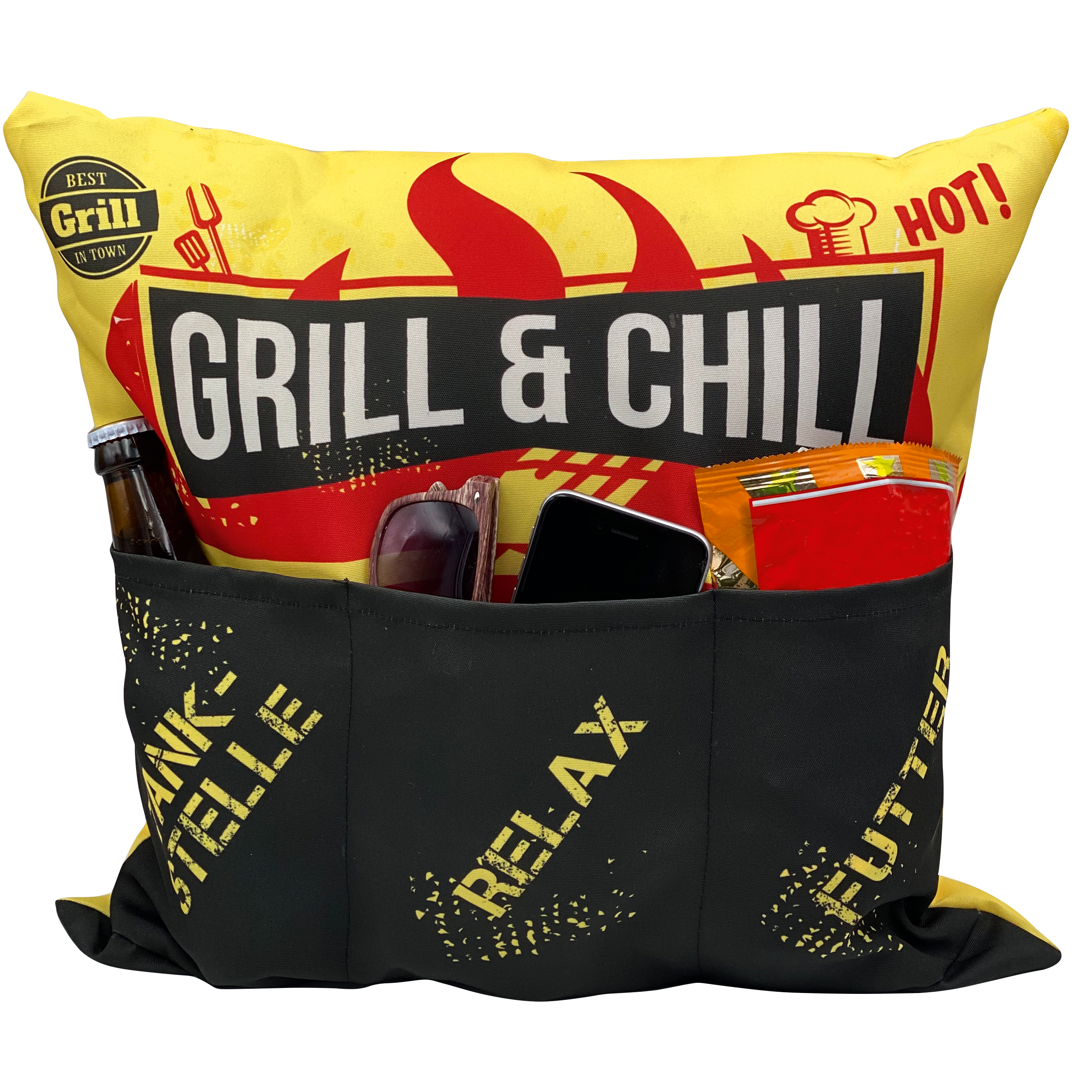 Sofahelden Outdoor Grill & Chill mit Taschen und Deko