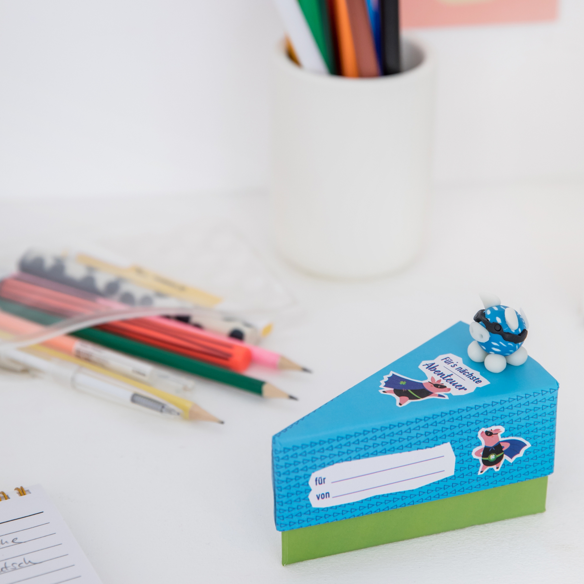 Tortenstück-Geschenkschachtel "Glückshelden" - Für's nächste Abenteuer