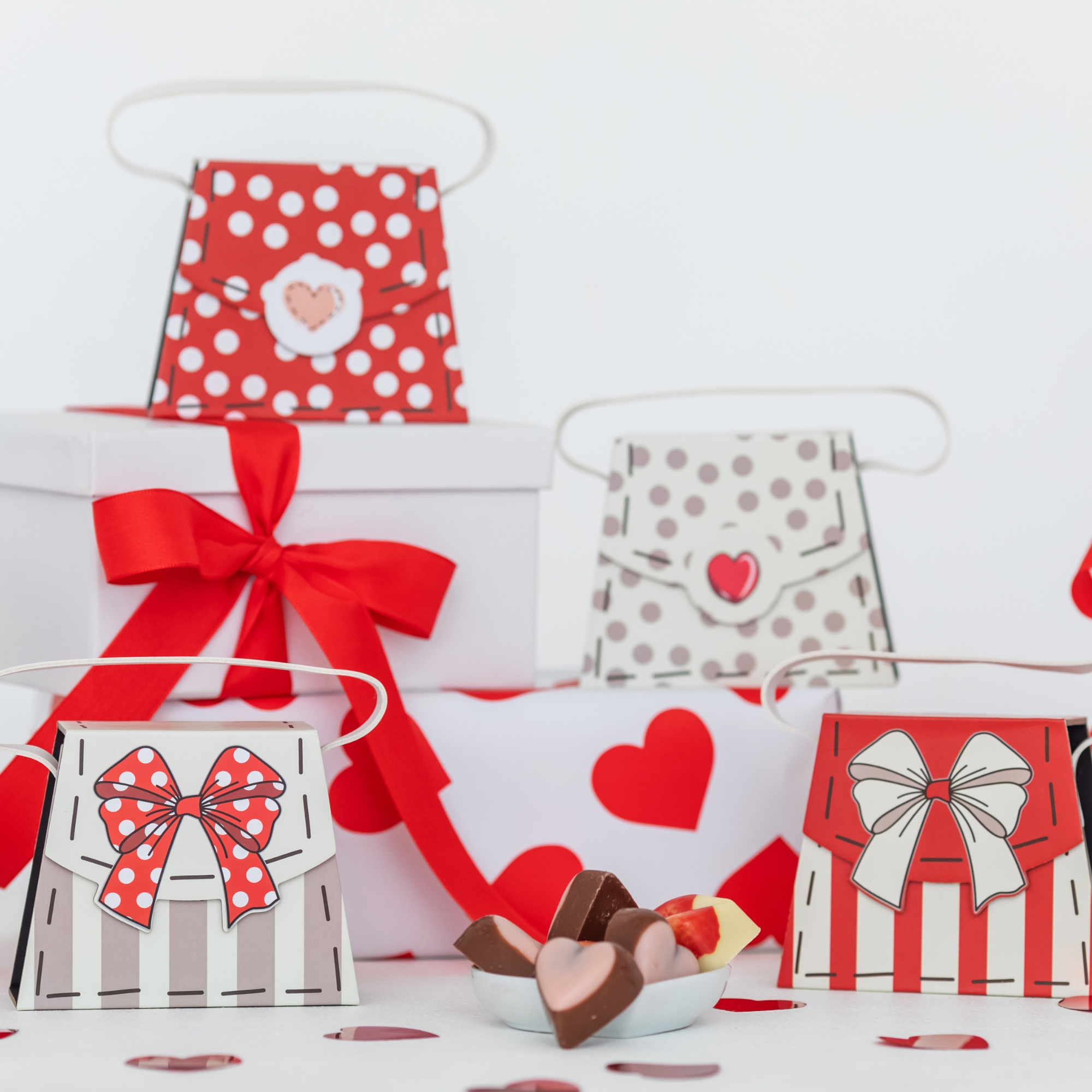 SET Liebe Mini Handtaschen-Geschenkschachtel, 4-fach sort, 16 Stk.