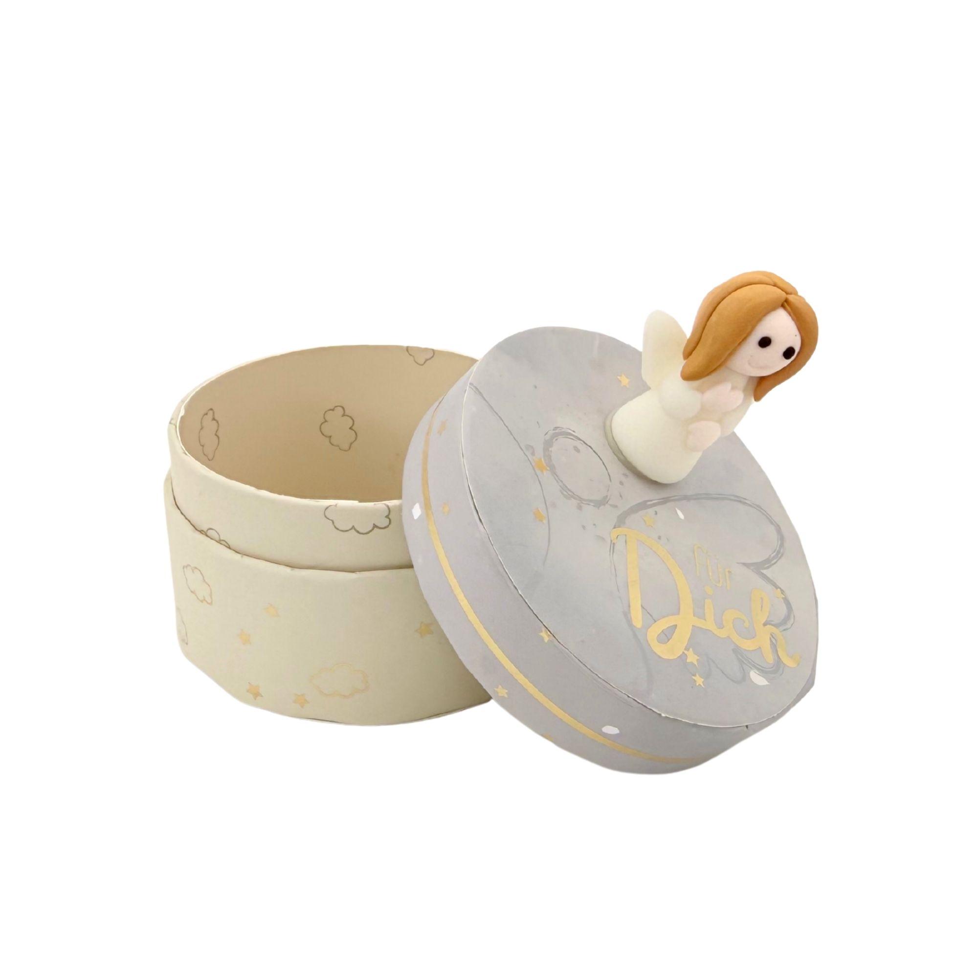 Geschenkschachtel rund mit Schutzengel "für Dich"