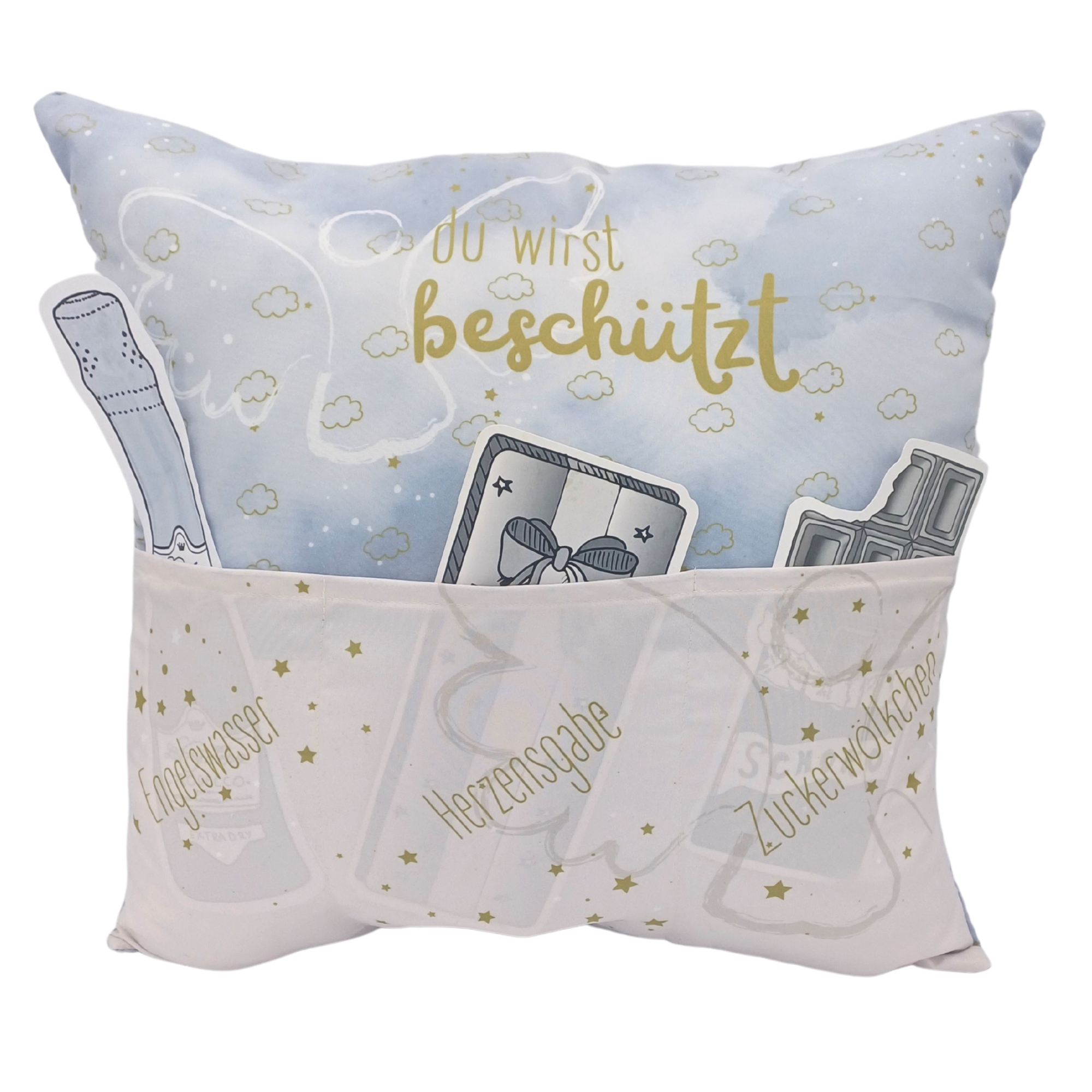 Sofahelden "Schutzengel" mit Taschen und Deko 43 x 43 cm