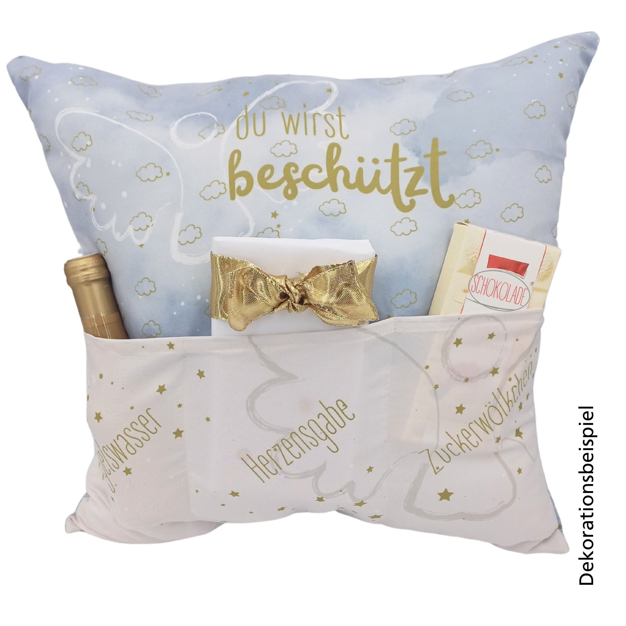 Sofahelden "Schutzengel" mit Taschen und Deko 43 x 43 cm