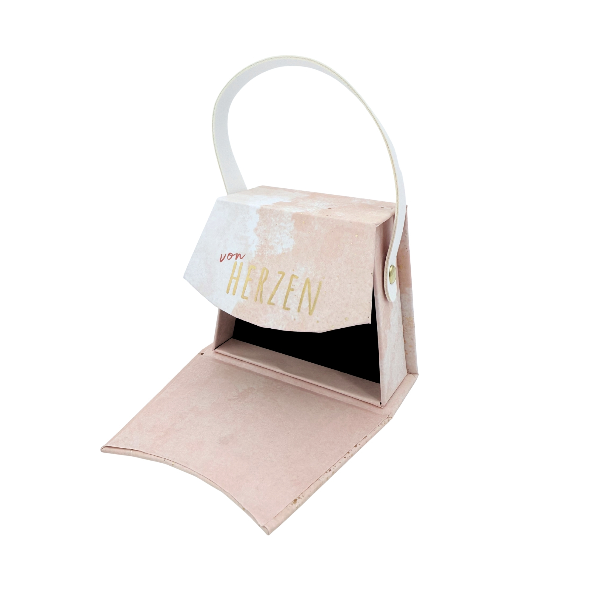 Mini Handtaschen-Geschenkschachtel. pastell "von Herzen"