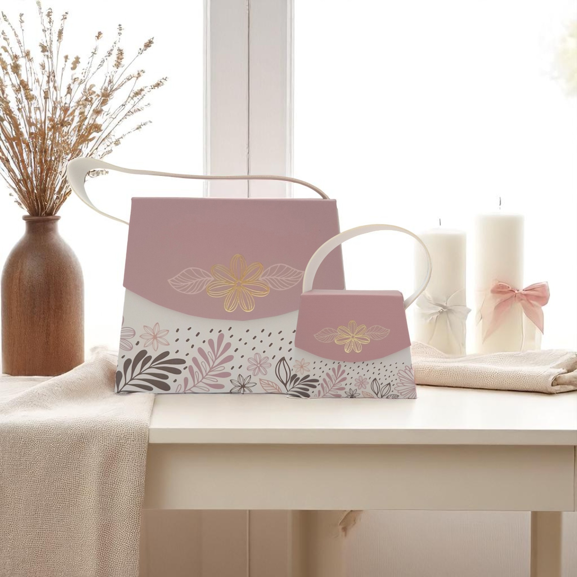 Handtaschen-Geschenkschachtel, Floral