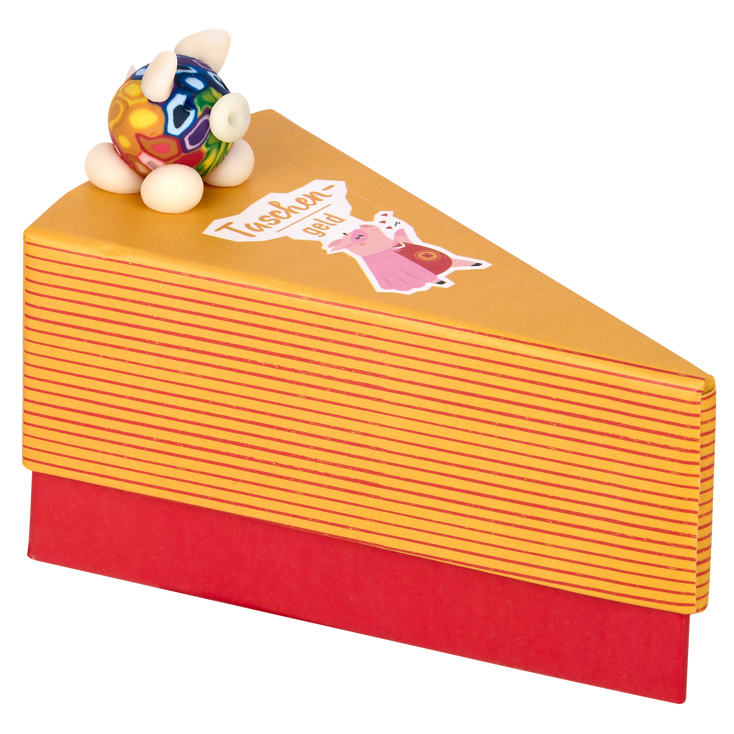Tortenstück-Geschenkschachtel "Glückshelden" - Taschengeld